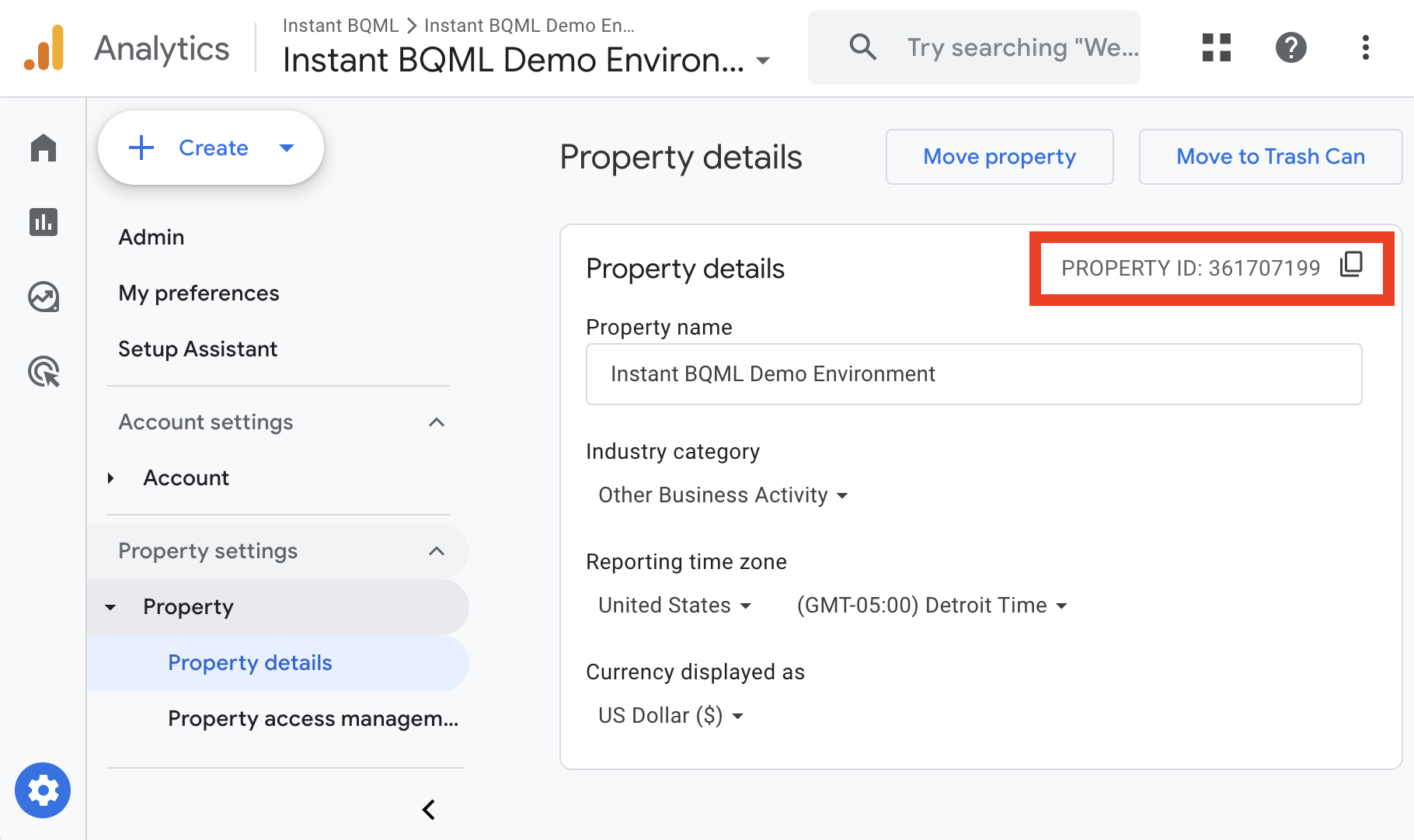 Google Analytics Property ID